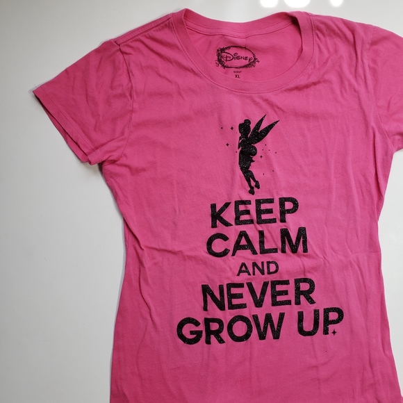 Disney Tops - Disney Keep Calm Tinkerbell Glitter T